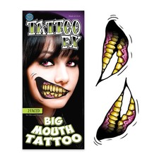 2 Faced Big Mouth Tattoo Costume Accessory