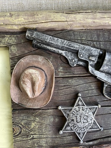 Old West Jesse James Distressed Cowboy Badge Photo Frame 4”x6” Western Express - Picture 7 of 11