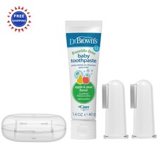 Dr Browns 100 Silicone Baby Finger Toothbrush and Toothpaste Set 2Pack