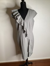Calvin Klein Gray Sheath Dress Womens Size 12