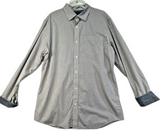 Banana Republic Mens Stretch Soft Wash Slim Fit Button-Up Shirt XL Gray Gingham