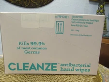 Cleanze Antibacterial Hand Sanitizing  Individual Hand Wipes, 6 Boxes of 50 each