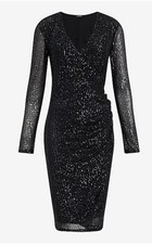 EXPRESS Womens Black Sequin Occasion Cocktail Dress NWT- Size s