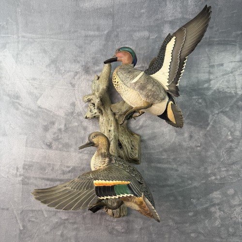 Loon Lake Decoy C Flying Green Wing Teal Duck Pair Limited Edition Sam Nottleman
