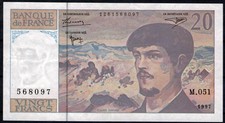 FRANCIA 1997 Banknote 20 Franci Debussy MF109942 (Ge&auml;ndert)