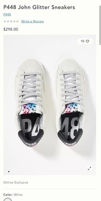 *NWOB* P448 John Glitter Sneakers Leather and Suede Size 38