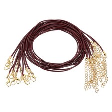 10pcs Waxed Necklace Cord Bulk, 18" 2mm Necklace Ropes Wine Red