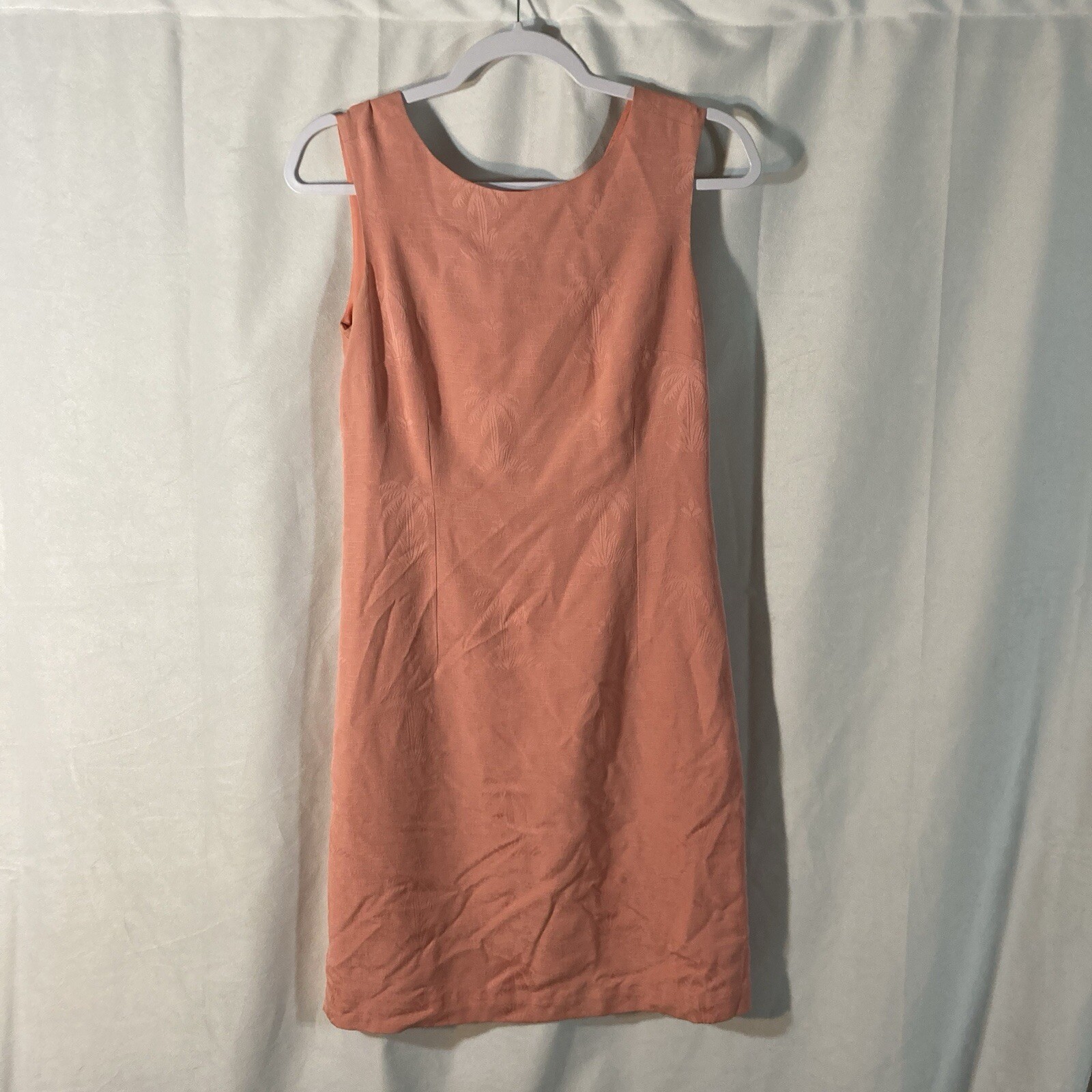 TOMMY BAHAMA pink palm tree sleeveless silk shift dress 6