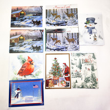 Christmas Holiday Greeting Cards with Envelopes Lot of 9