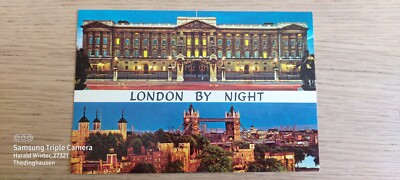 Postkarte London Buckingham Palace Tower of L Tower Bridge by Night ungel_22