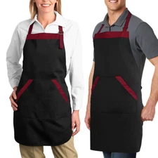 5PCS Kitchen Chef Apron Adjustable Bib Apron Waterdrop Resistant Cooking Aprons