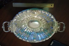 Antique WMF Silverplate Fruit Bowl Footed, Handled, Centerpiece 16.5" WMFM c1900