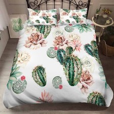 3D Cactus Floral Succulent Quilt Cover Set Duvet Cover Bedding Pillowcase 17