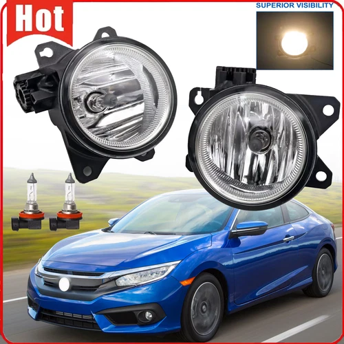 Fog Light For 2016 2017 2018 2019 2020 2021 Honda Civic Driver & Passenger Side