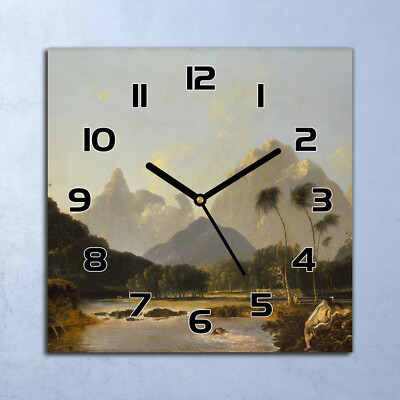 Horloge Murale Moderne En Verre - Design Aquarelle Feuilles Vert 30x30 Cm, Mouvement Quartz, Pile Incluse ?