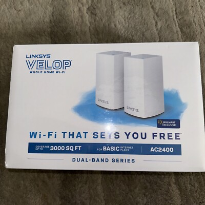 Linksys VELOP AC2400 Dual-Band Mesh Wi-Fi System up to 3000sq ft - New Sealed
