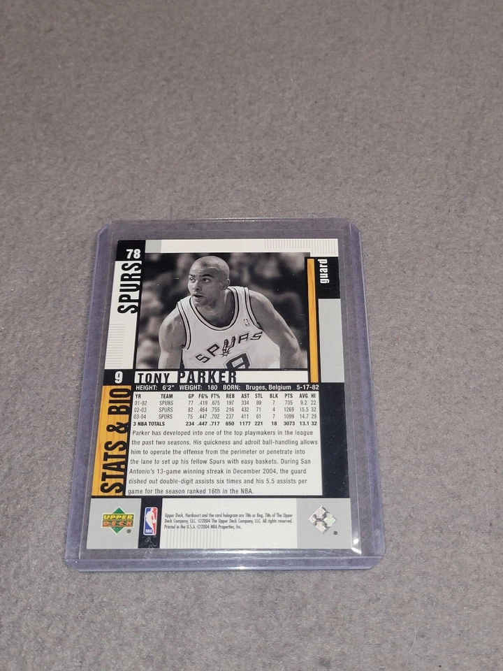 2004-05 Upper Deck Hardcourt Tony Parker San Antonio Spurs #78 - Image 2 of 2