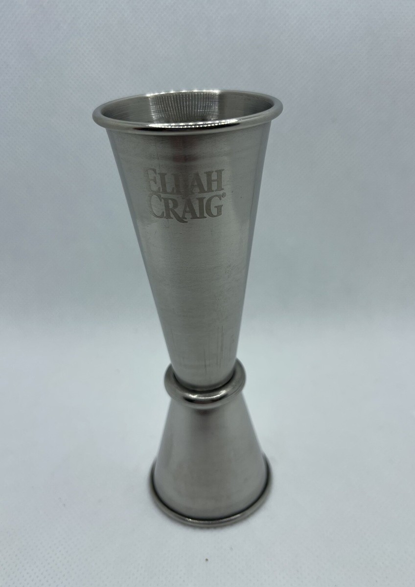 Elijah Craig Steel Double Jigger 2oz 1.5oz 3/4oz 1/2oz W/ Black
