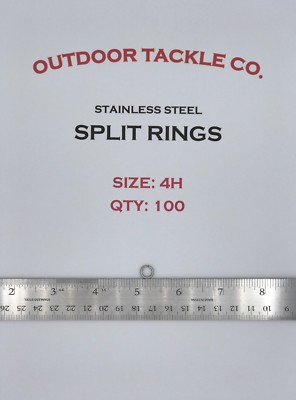 SIZE #4 HEAVY DUTY Split Rings 100 Count Stainless Steel USA HD Fishing Tackle