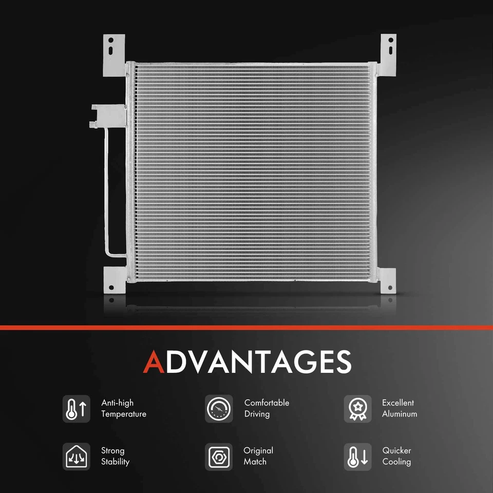Condensador de aire acondicionado con soporte para International Harvester 2554 4400 5000 8200 9400 Foto 2 de 4