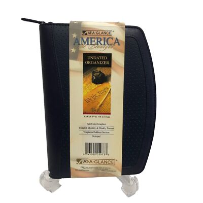 At A Glance Planner  America The Beautiful Undated Organizer Day Navy Blue Zip