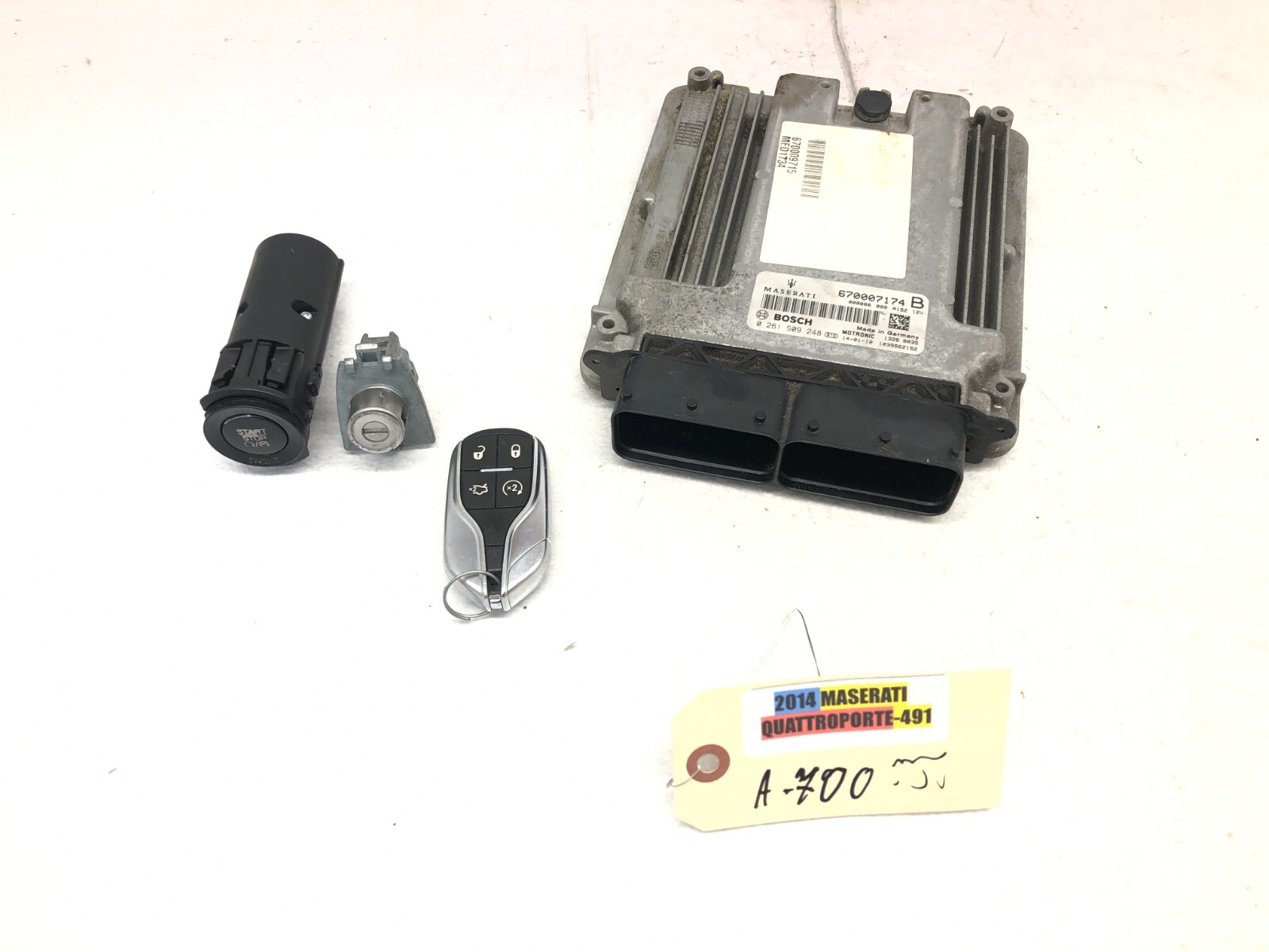 2014-2020 MASERATI QUATTROPORTE AWD 3.0L  ENGINE ECU ECM WITH KEY SET OEM #NOTE