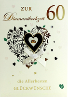 Diamanthochzeit GlüCkwunschkarte GrußKarte Hochzeitskarte 60 Hochzeitstag Karte