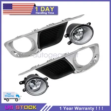 Pair For Toyota Avalon Limited Sedan 2011-12 Front Fog Light Lamp + Cover Grille