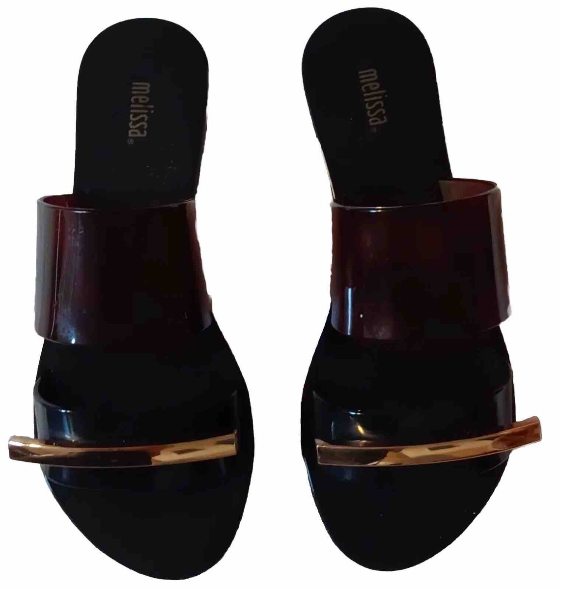 VTG Mellissa Made In Brazil Brown Sandals EUR Size 38 USA 7  display picture 2