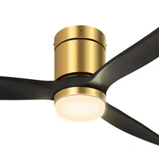 52 in Flush Mount Ceiling Fans with Lights and Remote Control 3 Blade Reversible