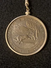 Seal of the United States of Indiana 1816 Bronze Medal Coin Keyring Keychain