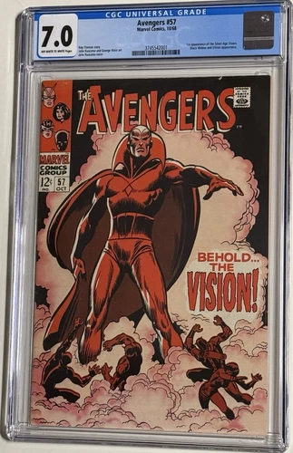 AVENGERS #57 CGC 7.0 OW/W, First Vision App., Marvel Comics Universe 1968 Key