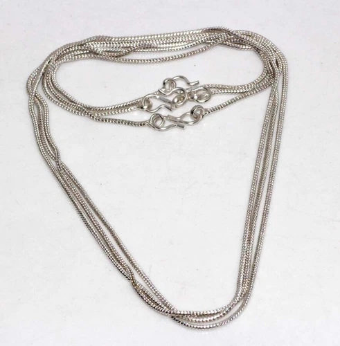 3 Pcs Lot Plain Silver Snake Chain Set 925 Silver Plated Necklace 16-18-22"