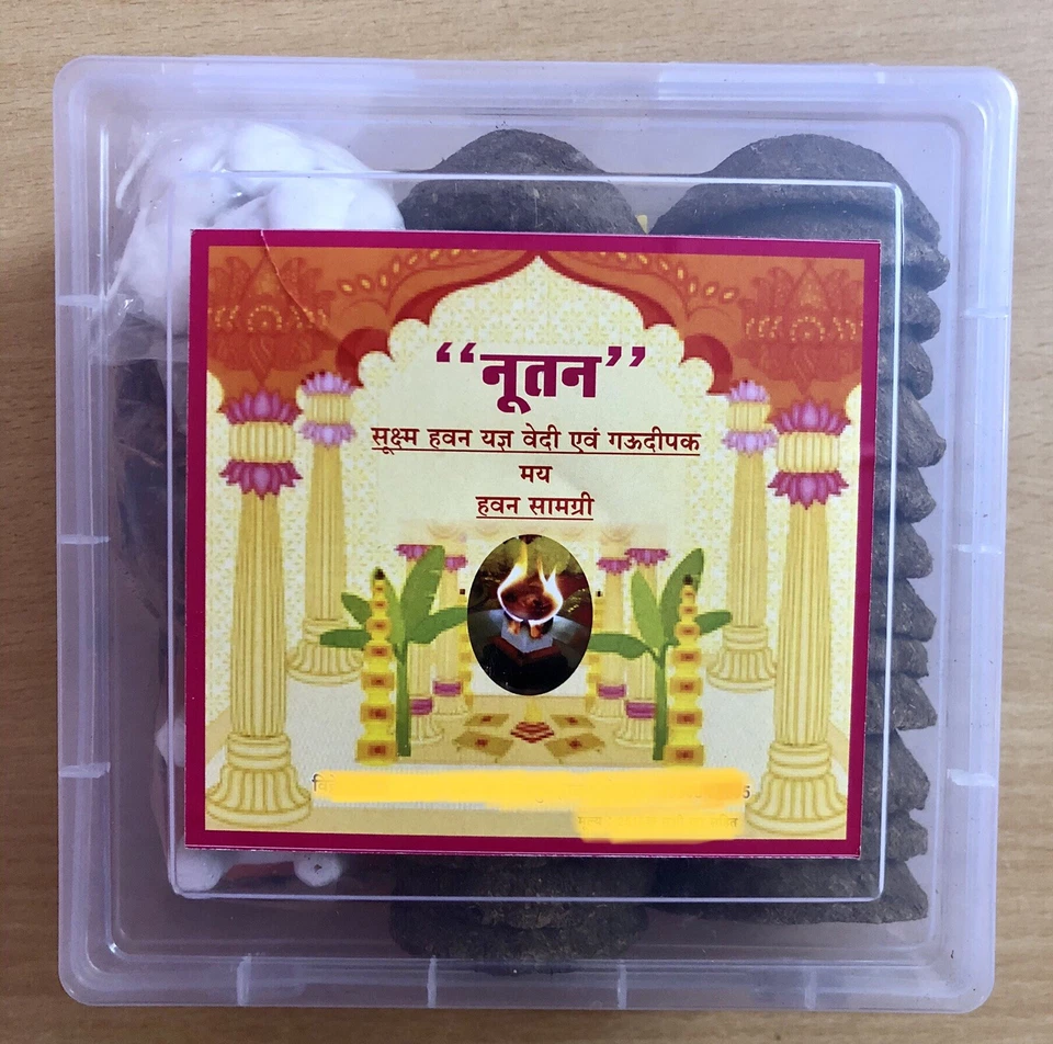 26 Pc Desi COW DUNG DIYAS + Havan Samagri + Sukshm Havan Vedi- Yagyopathy Kit - Photo 4/4