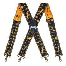 Mens Suspenders with Bronze Hooks Elastic 2 Inch Wide Heavy Black Rule TRIGGER