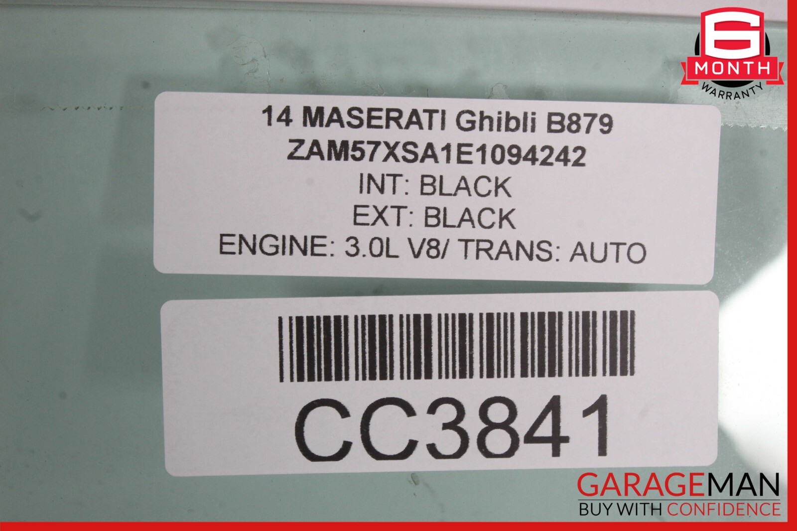 14-22 Maserati Ghibli M157 S Rear Right Passenger Side Door Window Glass OEM