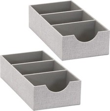 3 Compartment Organizer Tray 2 Pack Accessory Organizer Sturdy Drawer Organizer