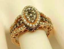 3 Ct Chocolate  White Lab-Created Diamond Wedding Ring 14K Rose Gold Plated