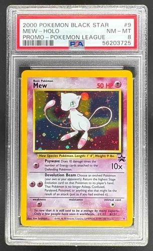 56203725 Mew 2000 Pokemon Wizards Black Star Promos #9 League PSA 8