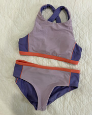 Athleta Girl L Purple Two piece swimsuit