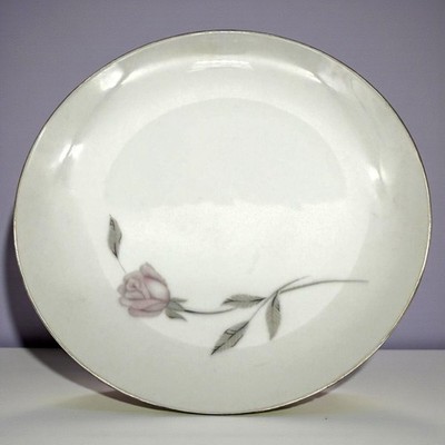 Mikasa Fine China 8194 Primrose Bread Plate With Pink Rose Design & Gold Trim