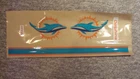 MIAMI DOLPHINS FULL SIZE FOOTBALL HELMET DECALS WITH CENTER STRIPE & BUMPERS