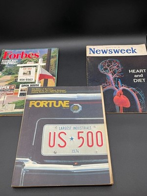 Vintage Magazine Lot of 3 1960-1980s Forbes Fortune Newsweek