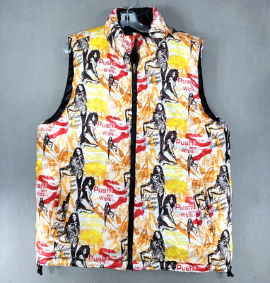 Vintage Johnny Blaze Reversible Insulated Puffer Vest Size XL Hip Hop Rap Y2K