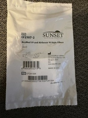 SUNSET ~ CF2107-2pkg - ResMed S9 and AirSense 10 Style Filter, 1 pk.