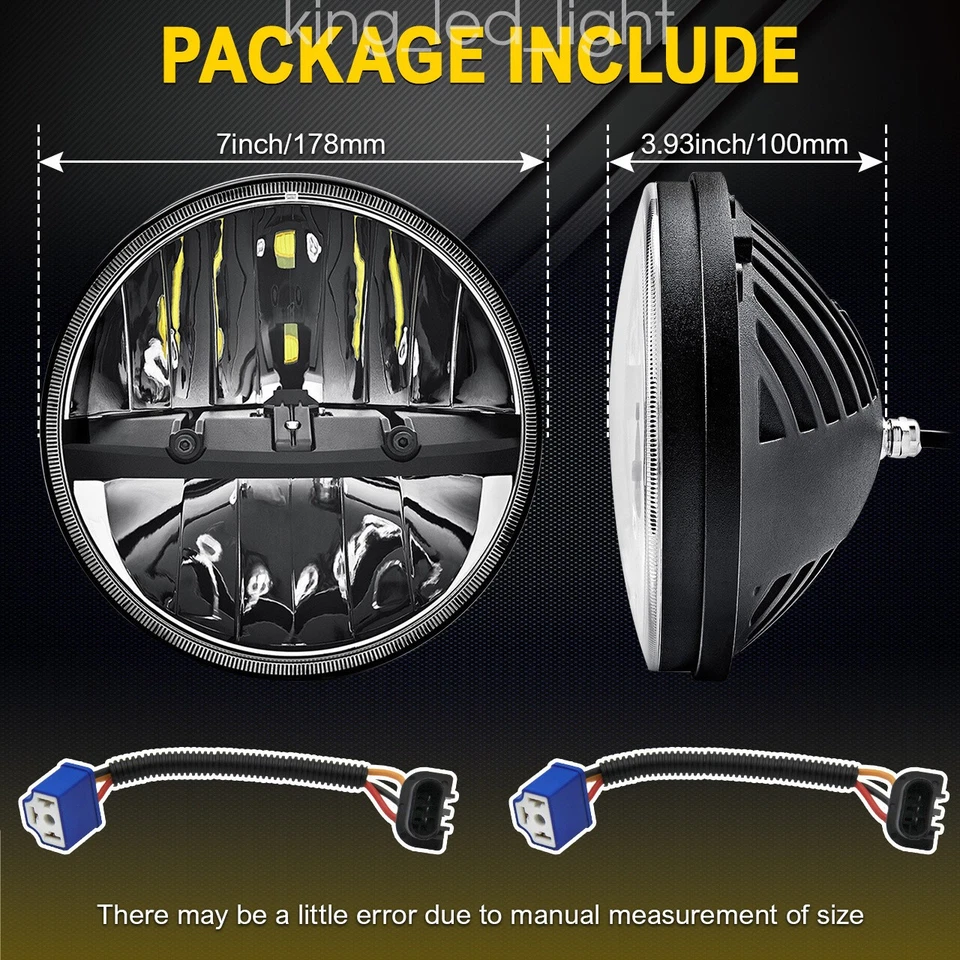 2x für Austin Mini Cooper MG Rover Morris Umrüst  7 zoll LED Scheinwerfer US EU - Bild 2 von 4