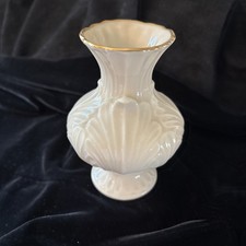 Vintage Lenox Fine Porcelain Elfin Bud Vase Leaf Pattern Gold Trim Made In USA