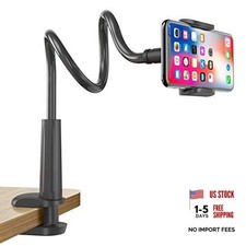 Gooseneck Cell Phone Holder, Universal 360 Flexible Phone Stand Lazy black