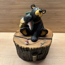 Bearfoots Bears Bounty Box Figurine Fishing Jeff Fleming Big Sky Carvers Drawer