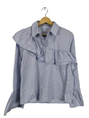 SINCERELY JULES Hemd-Bluse Damen Bluse Gr. DE 38 blau Casual-Look